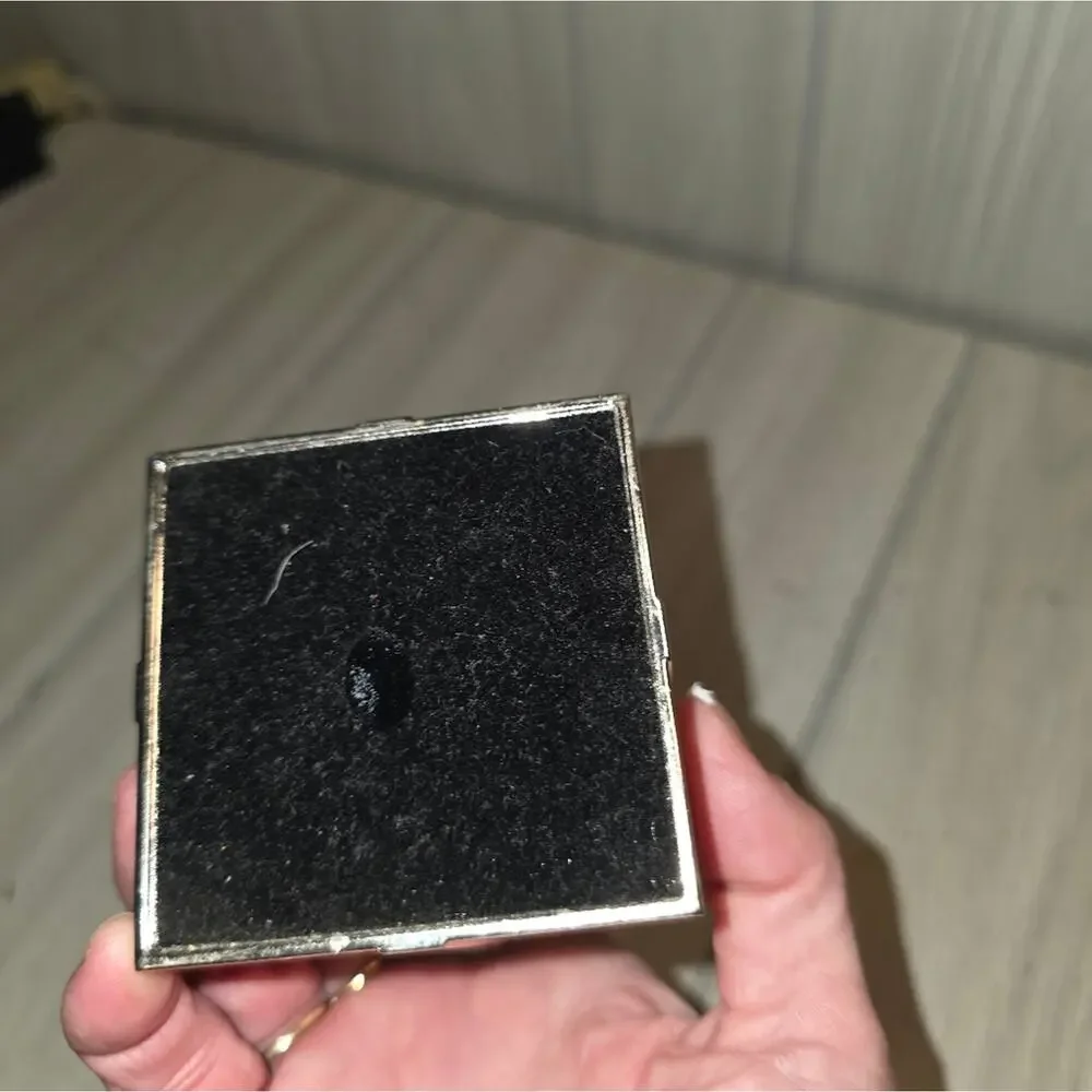 Vtg Silver Gift Box W/Bow Jewlery Box Trinket Gift Box 4